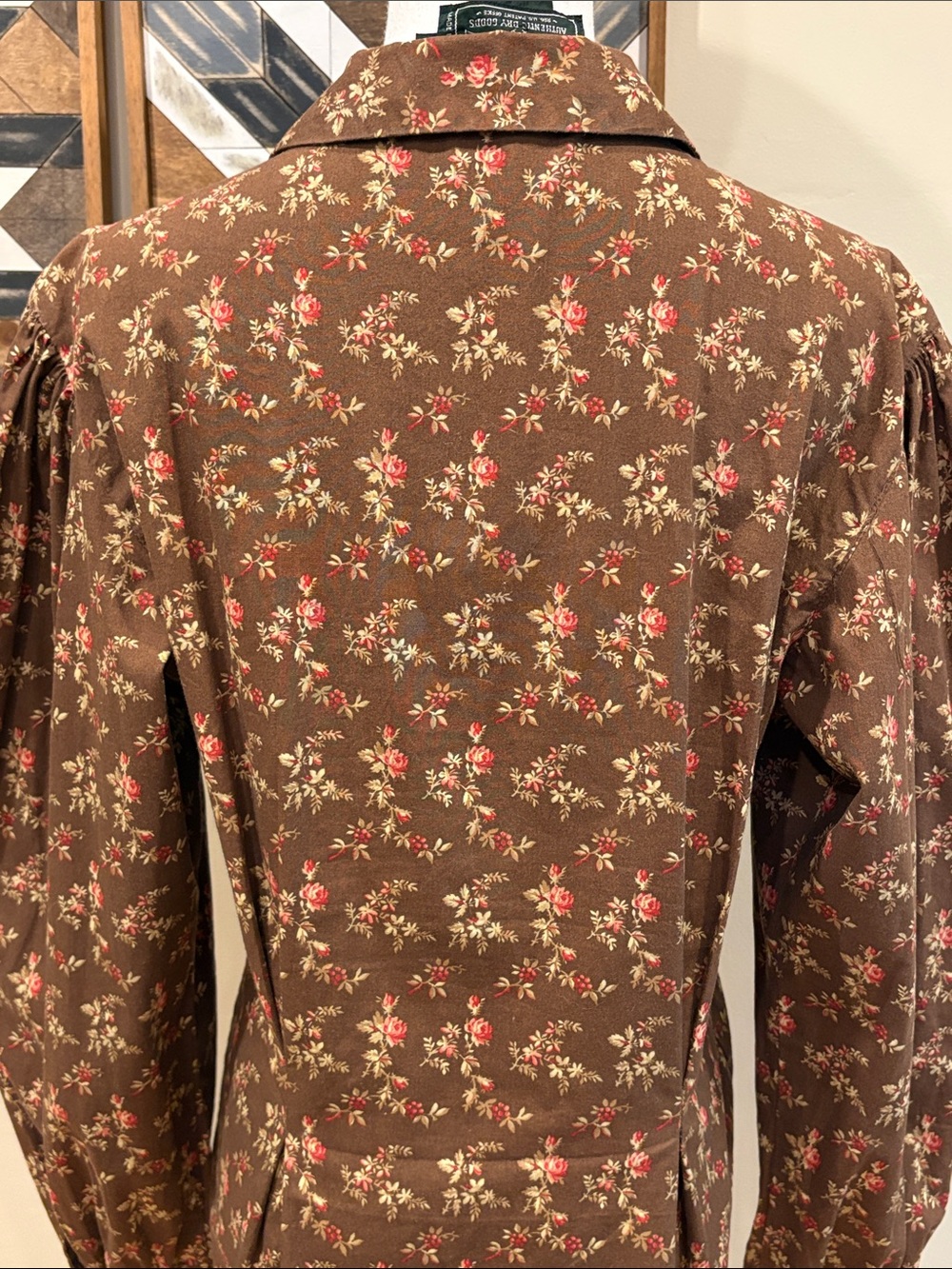 Vintage Ralph Lauren Country 90s Tailored Floral Cottagecore Puff Sleeve Blouse - Picture 8 of 12